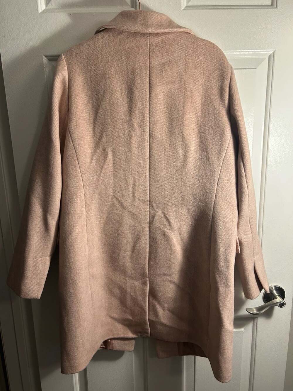 Topshop Pink Herringbone Wool Blend Single Breasted Coat Size US 8 UK 12 - Picture 5 of 5
